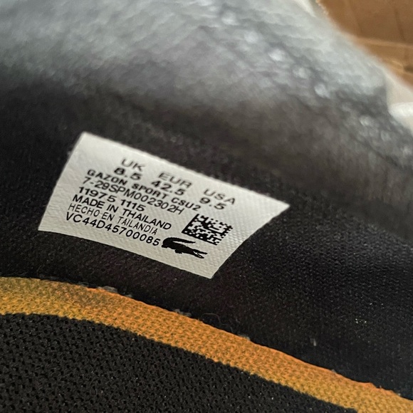 Lacoste Men’s Gazon Sport Black Shoe - Picture 6 of 6